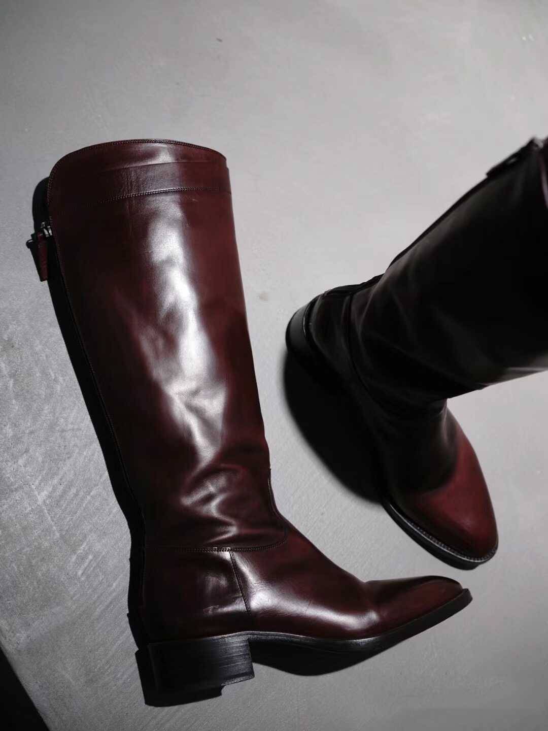Khaite Sartore/Ladies Boots Rough heel back zipper equestrian boots brown Martin boots boots