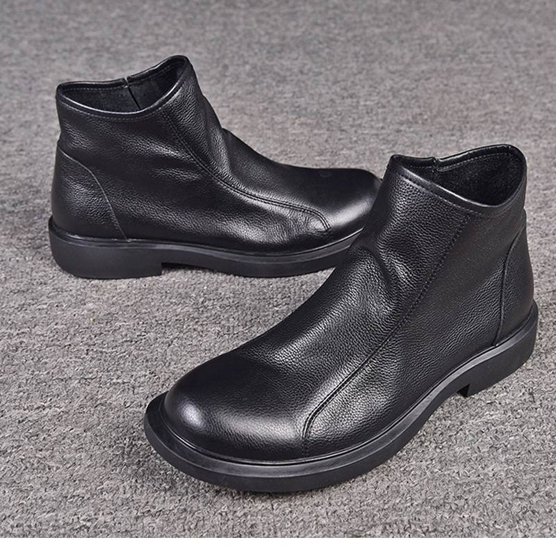 2024 spring and summer breathable Martin boots male cowhide leisure high -top soft leather pneeling leather leather leather boots