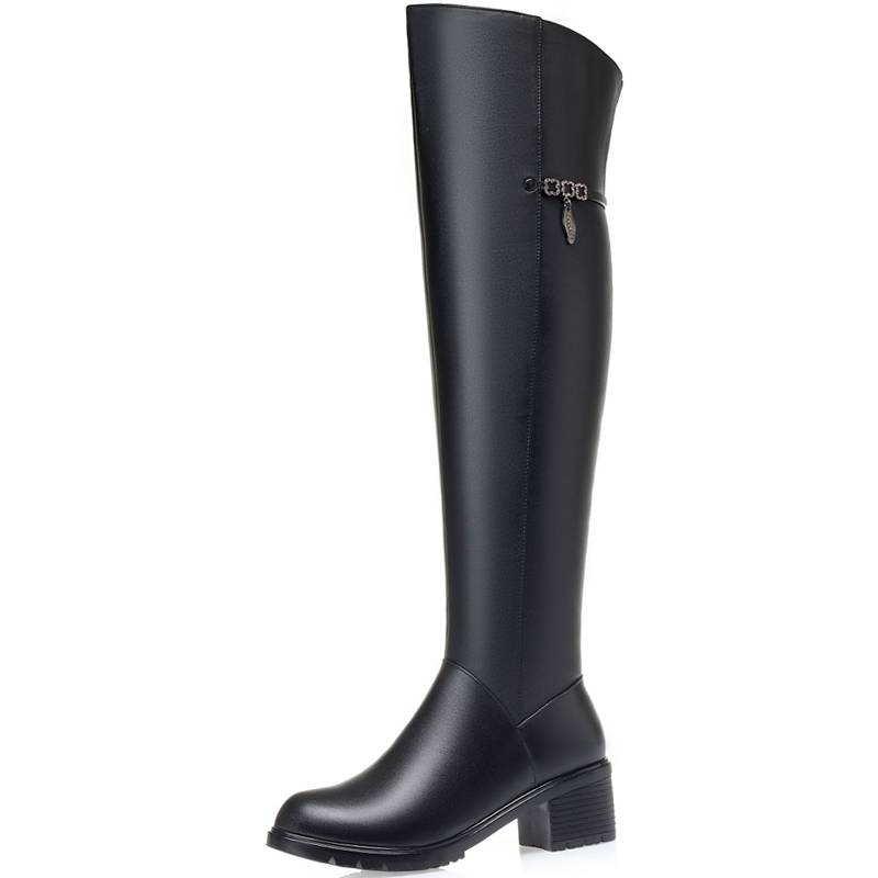 Folk Wool Boots Women's Long Tube Cotton Boots Children Winter Boots Passing Kee Boots Women High Heel Large size women's boots