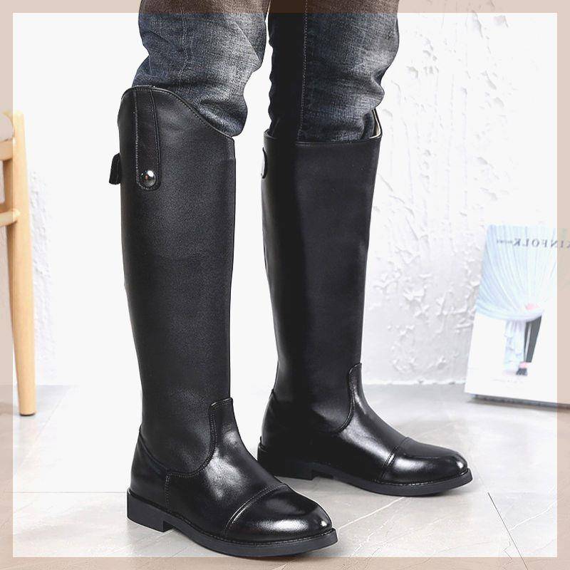 2024 New Product Autumn Equestrian Boots Men's High Boots Riding Leather Capsule Knight Boot Boot Big Big Boot Boots Super long
