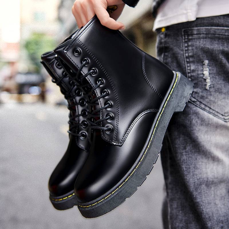 Martin Boots Man's Shoes, Summer Men's Black Teen Waterproof Motors Boots for England