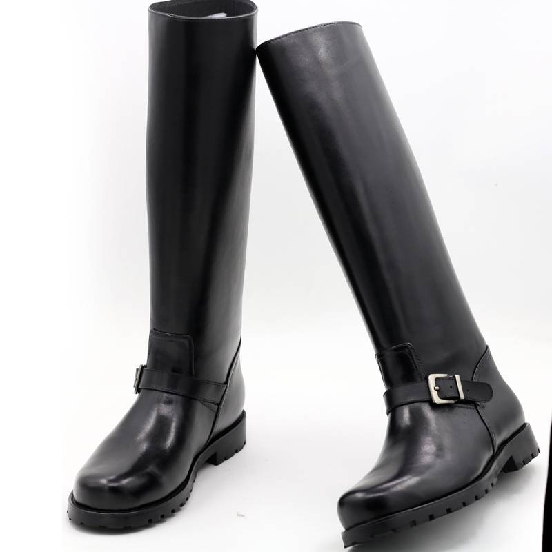 Large -size boots 14 -type equestrian horse boots men's leather and velvet knight boots locomotive Harley high boots thick bottom men
