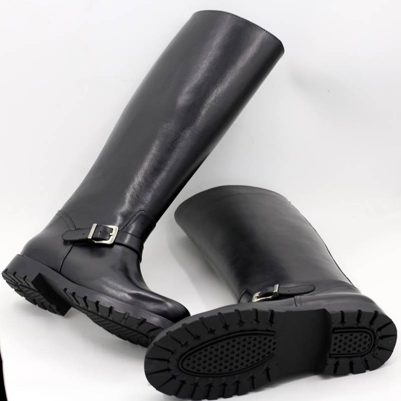 Large -size boots 14 -type equestrian horse boots men's leather and velvet knight boots locomotive Harley high boots thick bottom men