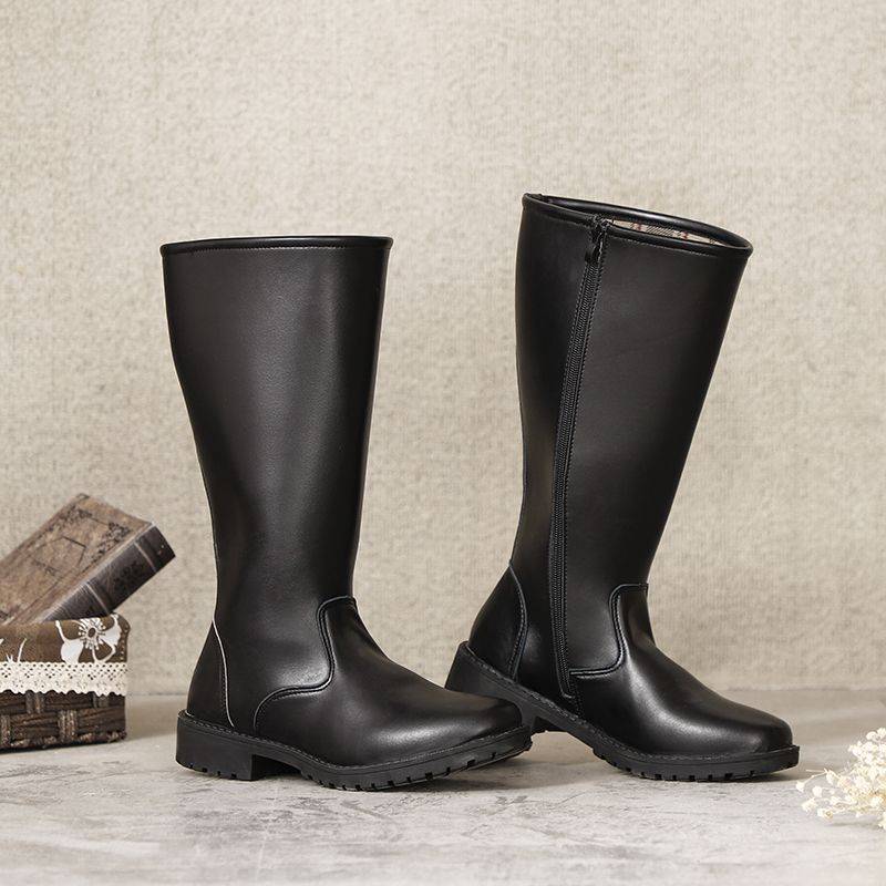 Men and women's leather boots men's shoes COSPLAY Anime Game Circuit Boots Ritual Boots Boot Martin Boots Plus Cotton High Tube