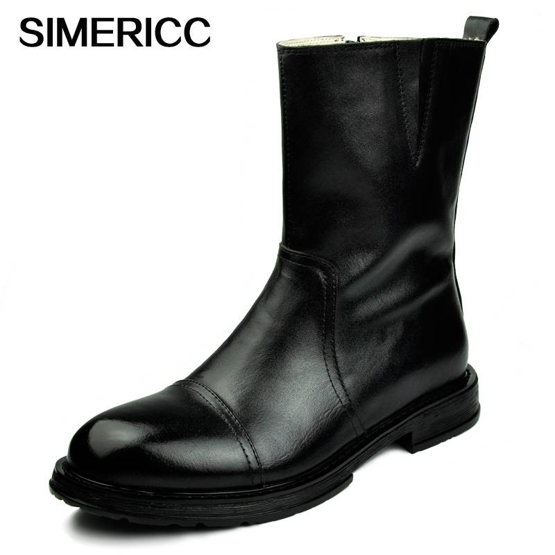 Winter all -cowhide Martin boots men's warm wool boots leather knight short medium boots workers cotton shoes and horse boots 921