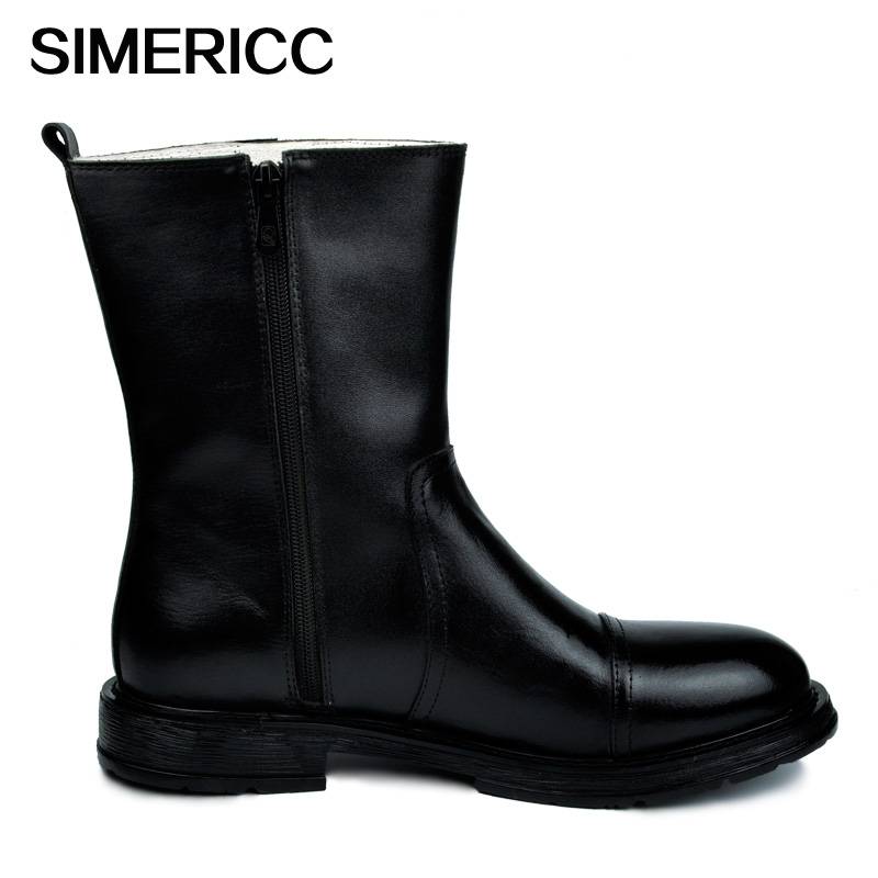 Winter all -cowhide Martin boots men's warm wool boots leather knight short medium boots workers cotton shoes and horse boots 921