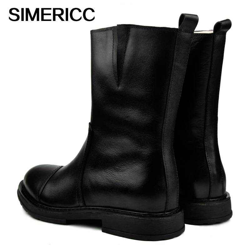 Winter all -cowhide Martin boots men's warm wool boots leather knight short medium boots workers cotton shoes and horse boots 921