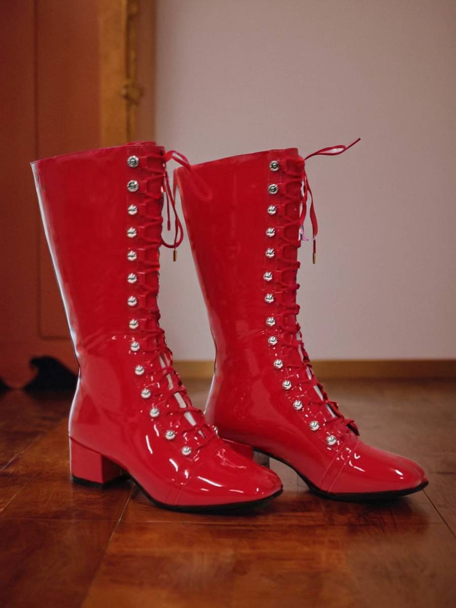 Gold, silver, tan, tan and Martin's Boot Model Show, small-size, high-sized boot girl