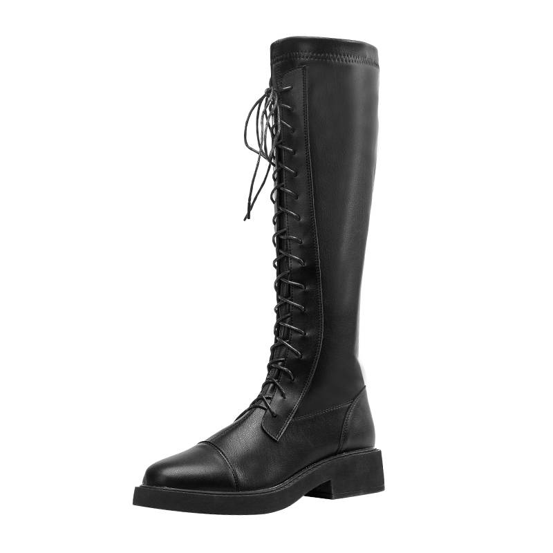 White Martin Boots Children's Boot Boots High Caps is high, but the Knights in the knee increases the small sloppy boots