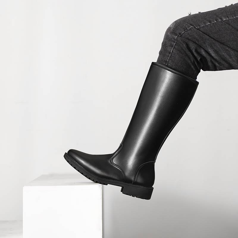 New men's and women's leather boots men's shoes anime riding boots warfare team boots Martin boots high tube military military boots flag boots