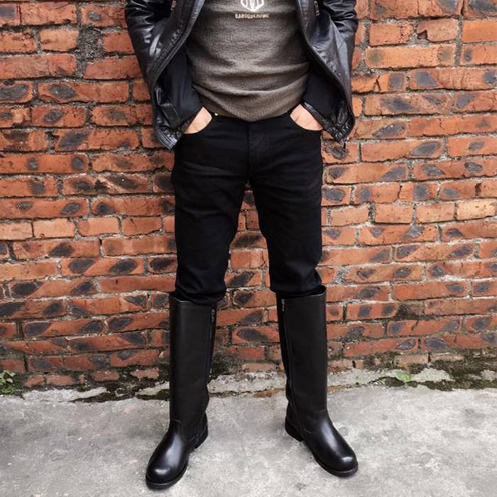 Newly relying on boots all leather men's horse boots Knight boots outdoor boots head layer cowhide boots high boots