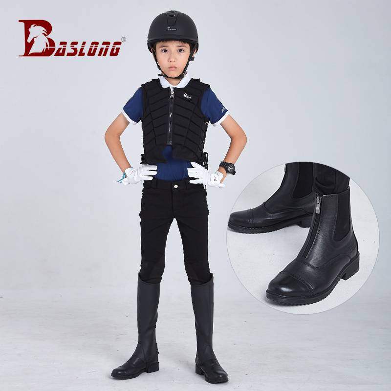 Xia Children's Equestrian Horse Boot Breath Horse Riding Short Boots Cowhide Anti -slip and wear -resistant Youth Professional Equestrian Equipment Riding