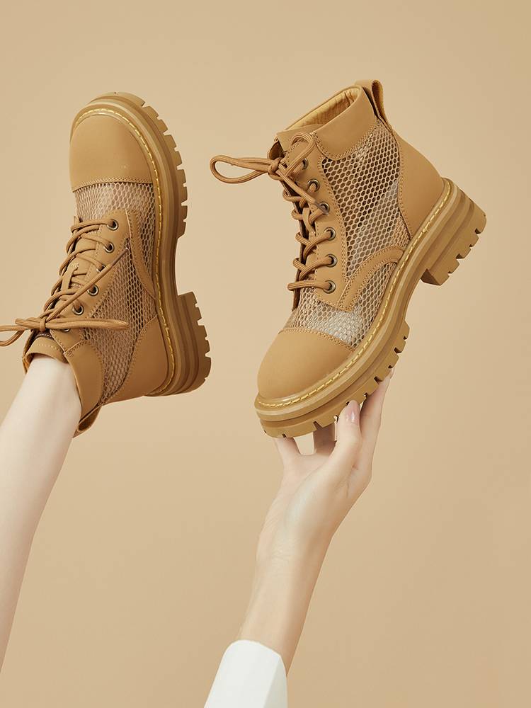 Daphne Martin's boots, 2024 new summer girl's thin short boots, big yellow boots