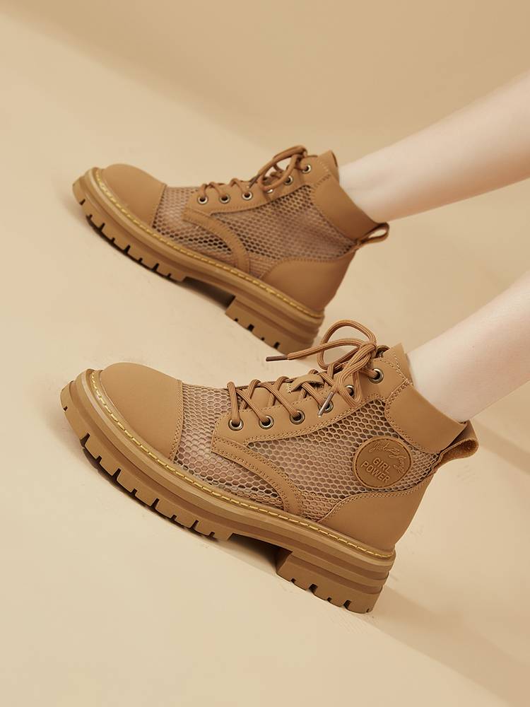 Daphne Martin's boots, 2024 new summer girl's thin short boots, big yellow boots