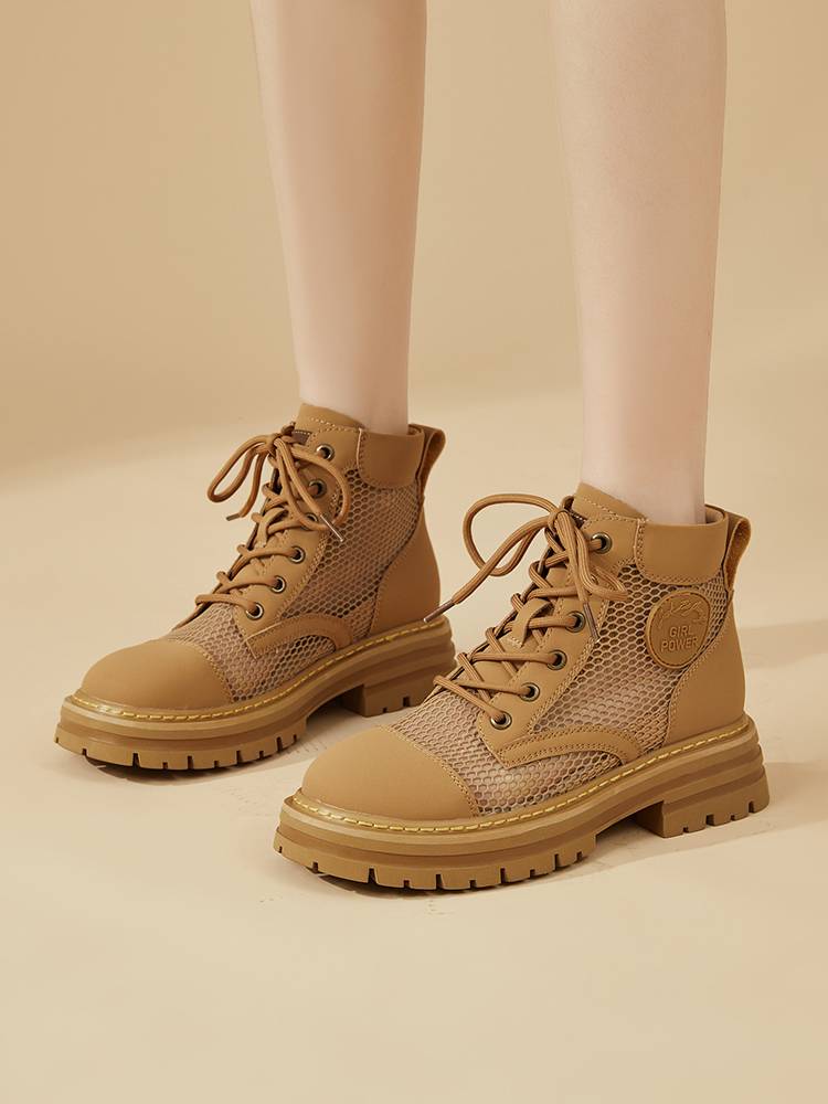 Daphne Martin's boots, 2024 new summer girl's thin short boots, big yellow boots