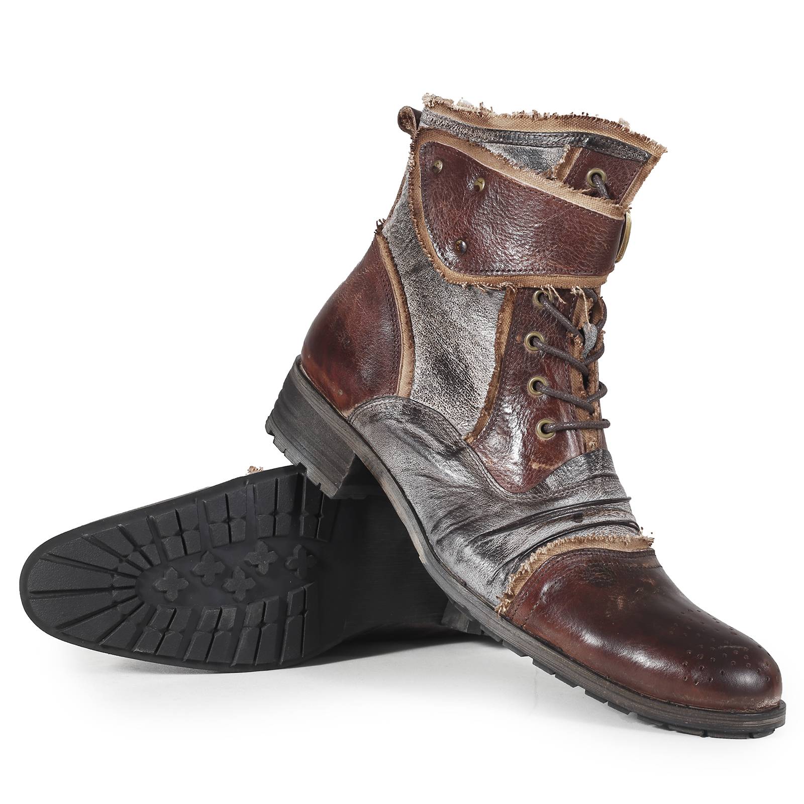 British Martin Boot Single Men's Single Zipper Putting Boots Plagscieci retro trendy denim boots