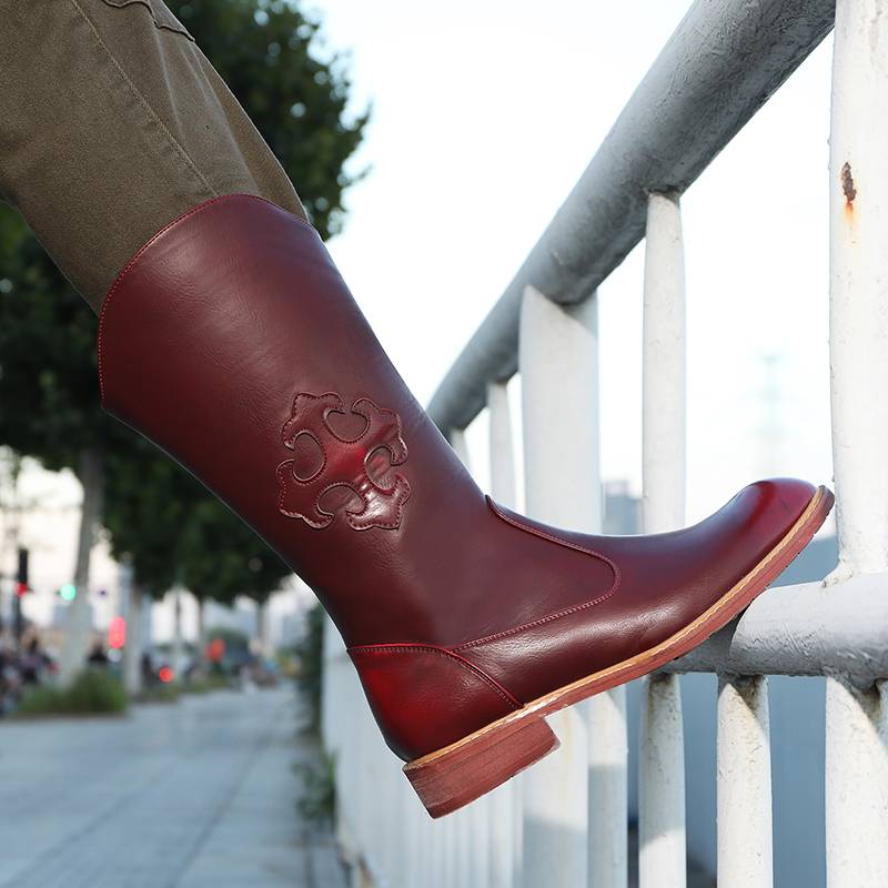 Long-bone boots, high-breed boots, with boots on horse boots, cowboy boots, Mongol boots