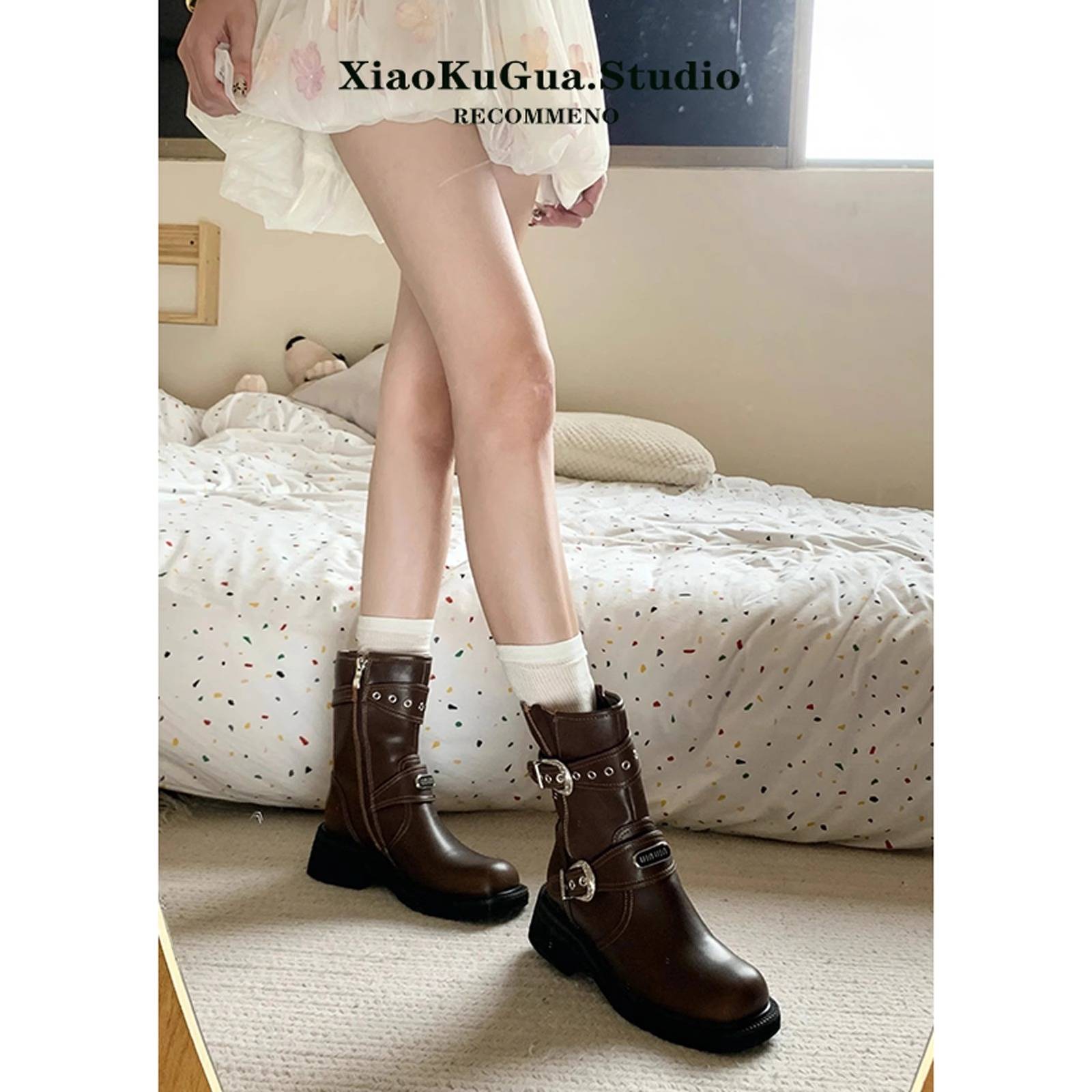 Zhao Zhao Yi and Old Merad Knight Boots Girl 2024 new summer Martin Boots West cowboy boots