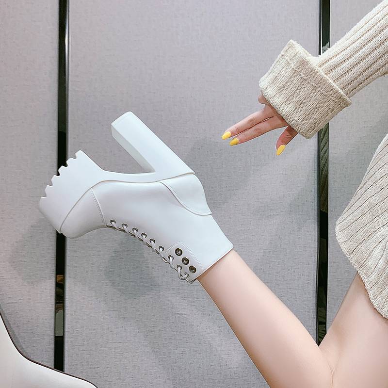 18cm/20 cm Ultra -heeled High Health Women's Shoes European and American catwalk show model model shoes show thin nude boots