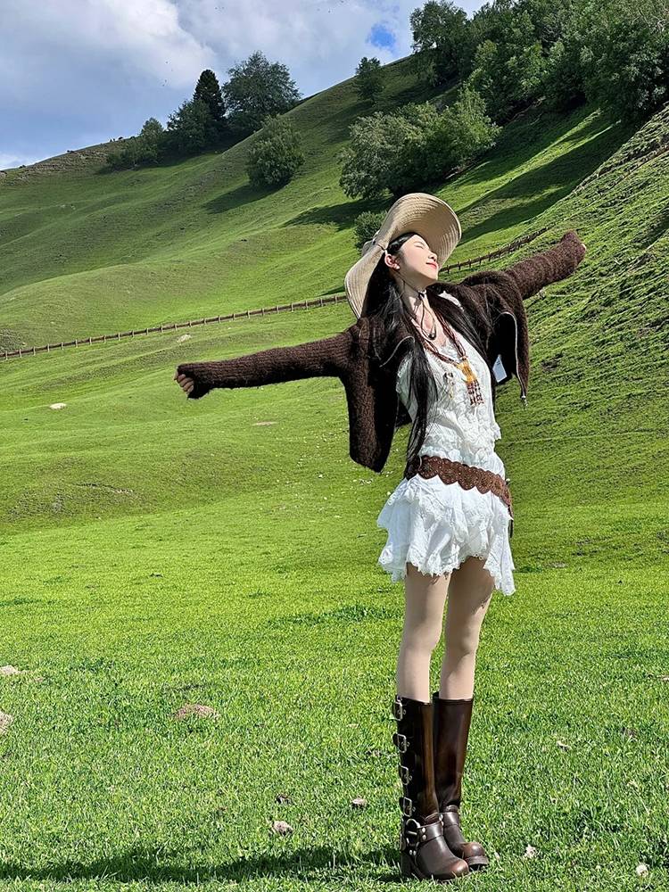 West Cowboy Boots, Xinjiang Tibet Travels with long-shot boots, Northwestern Savannah Tourist Knights, Martin Boots