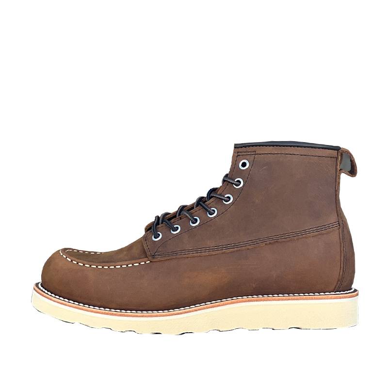 Gongcong boots male solid head layer cowhide American retro trend handmade leather shoes 8777 lace -up high -top Martin boots