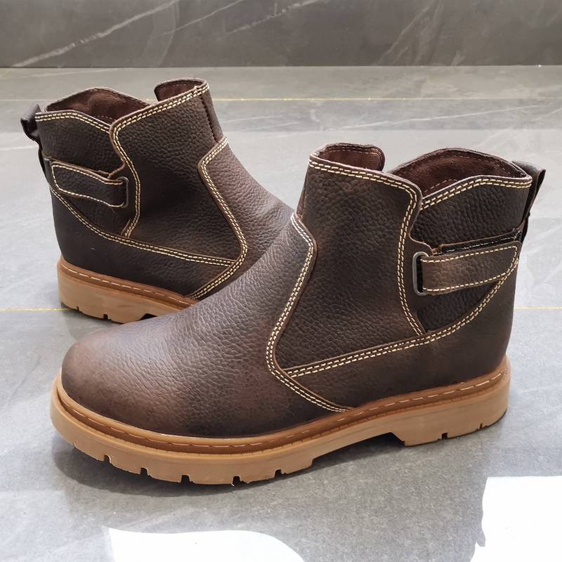 Special offer cowhide workers, leather short boots men's locomotive boots outdoor Martin boots female retro horse boots trend knight boots