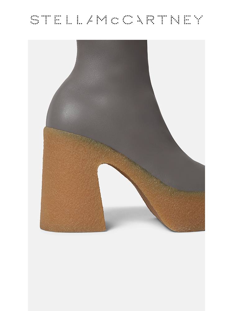 Stella McCartney slope heel high -heeled boots lady Skyla thick heel waterproof platform ankle boots