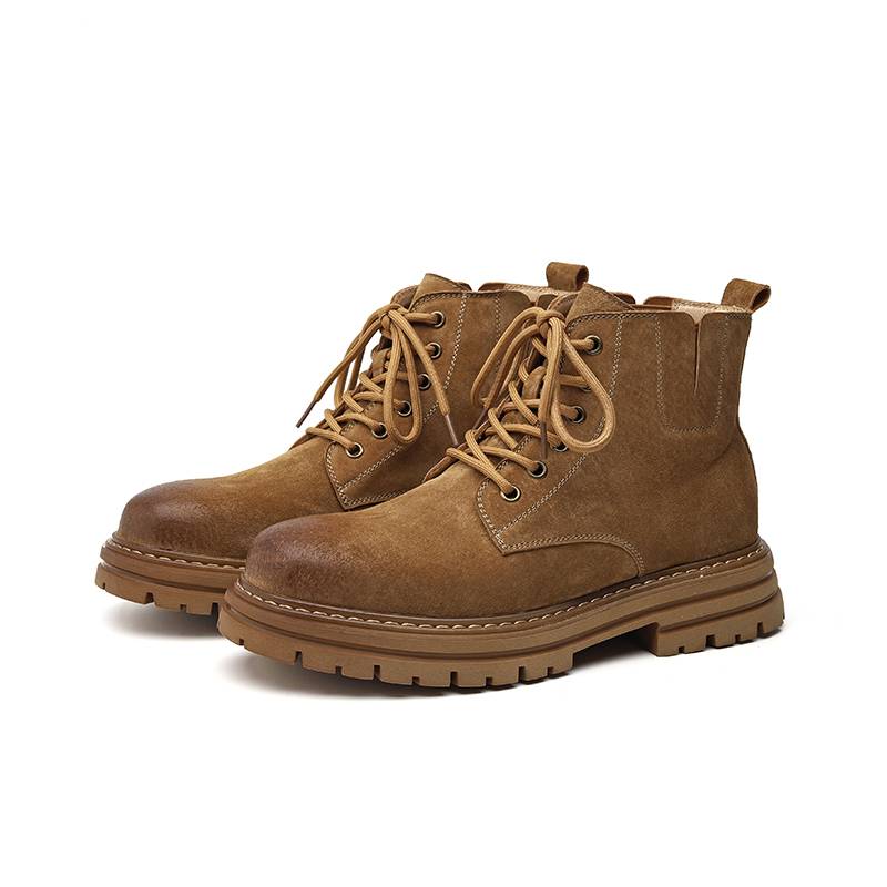 Ferdin boots men's summer new versatile high -top outdoor outdoor worker boots thick bottom increase men's short boots yellow boots