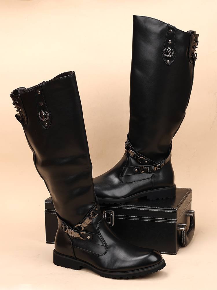 High-bone man's boots over his knee, long-brained man Martin's boots, cowboy boots, horse boots, horse-cruiser's boots