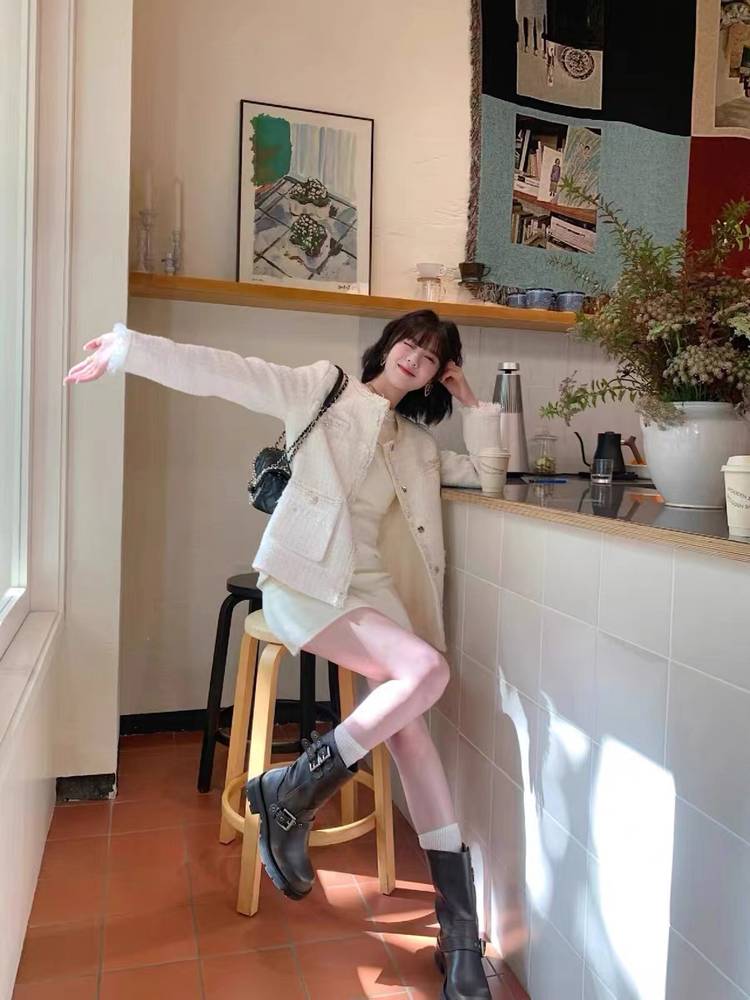 ZARR short boots female retro western denim jelly boots brown boots children model summer Martin boots thick bottom sleeve knight boots