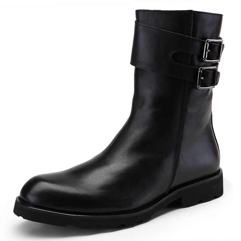 Spring and Autumn Middle Mongolian Boots Male Terminal leather smoke boots Martin boots medium high -top waist winter Tibetan leather boots