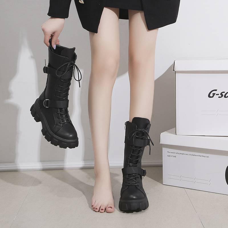 COS dedicated to high -size Martin boots 2024 new real soft Periodone wind thick bottom mid tube locomotive is thin
