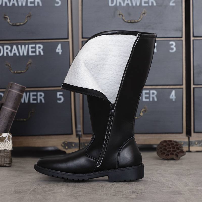 Men and women's leather boots men's shoes COSPLAY Anime Game Circuit Boots Ritual Boots Boot Martin Boots Plus Cotton High Tube