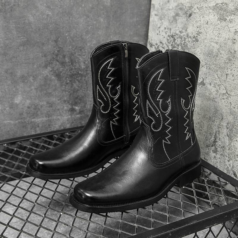 Fermore Mongolian Riding Boots Men's Western Cowboy Retro British Wind Martin Boots Side Zipper Long Ting Knight Boots