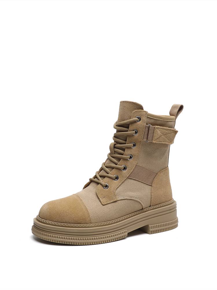 Inner increase Martin boots female 2024 new spring and summer dermis and breathable boots children retro desert rhubarb boots female