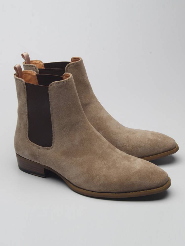 New product European and American summer Chelsea Boot Chelsea boots men's pointed leather British high -top Martin boots