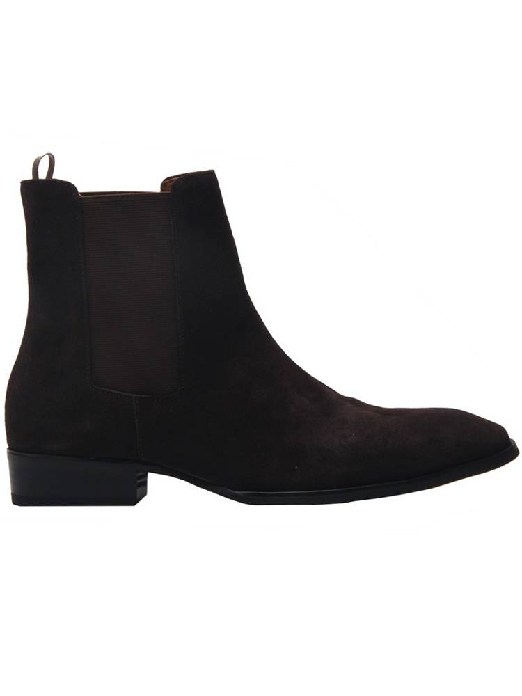 New product European and American summer Chelsea Boot Chelsea boots men's pointed leather British high -top Martin boots