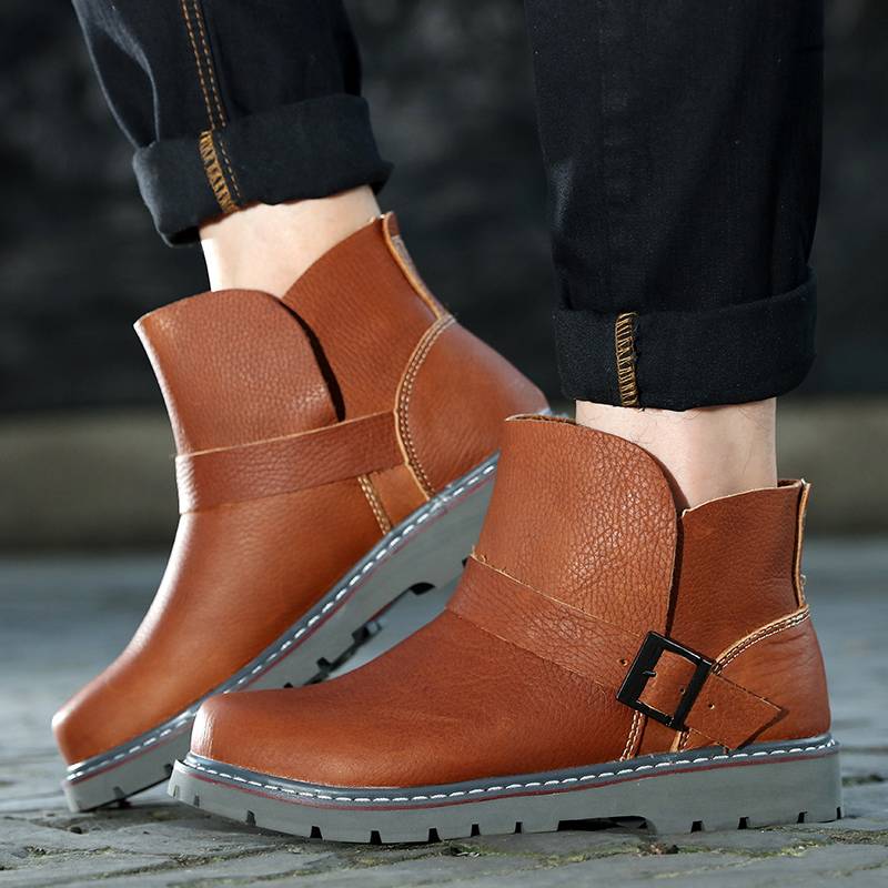 Special offer cowhide Martin boots trendy denim boots, locomotive boots, leather boots, air -breathable men's boots retro boots