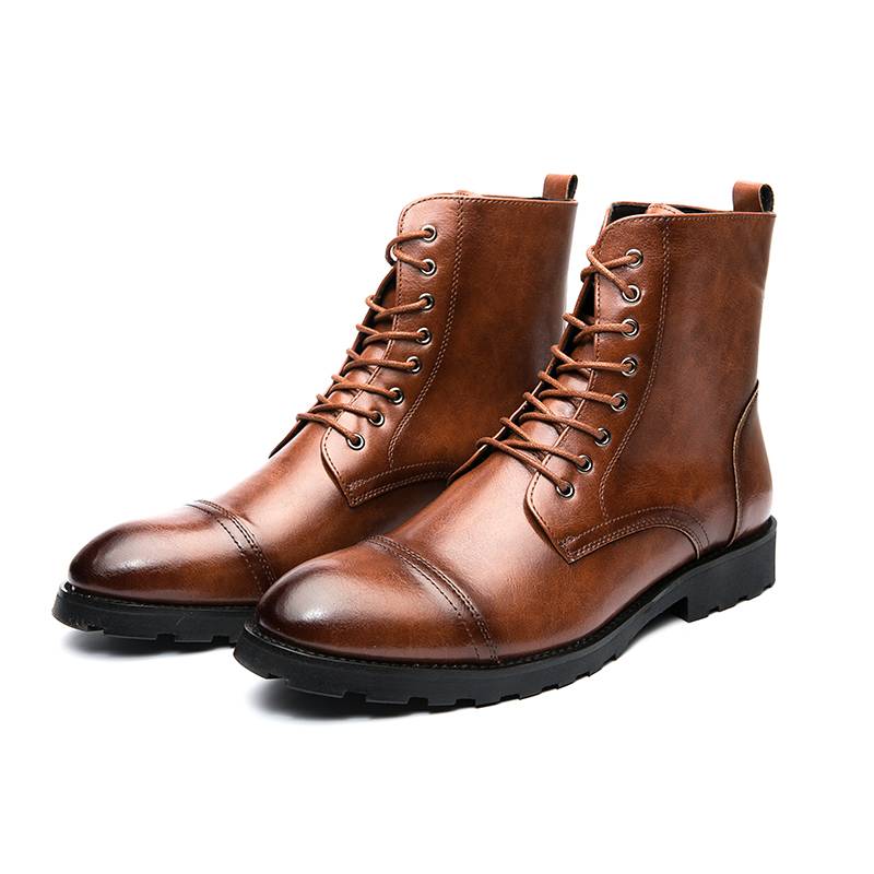 British Korean version of trendy men's leisure high -top shoes Brock Martin boots hair stylist pointed business short boots