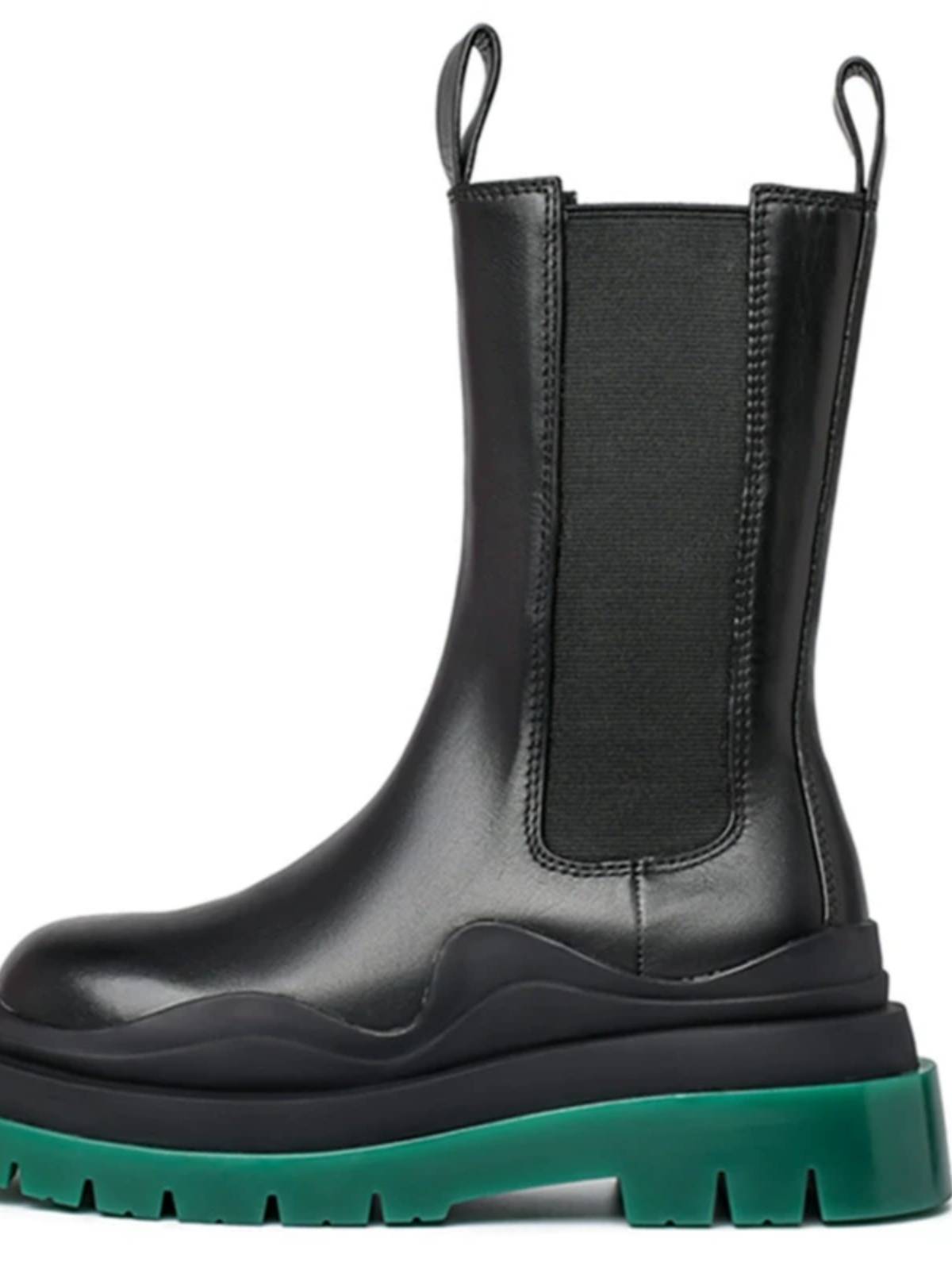 BVAR Martin Boots Mona Same leather short boots with thick bottom increase Chelsea boots men's middle tube smoke boots