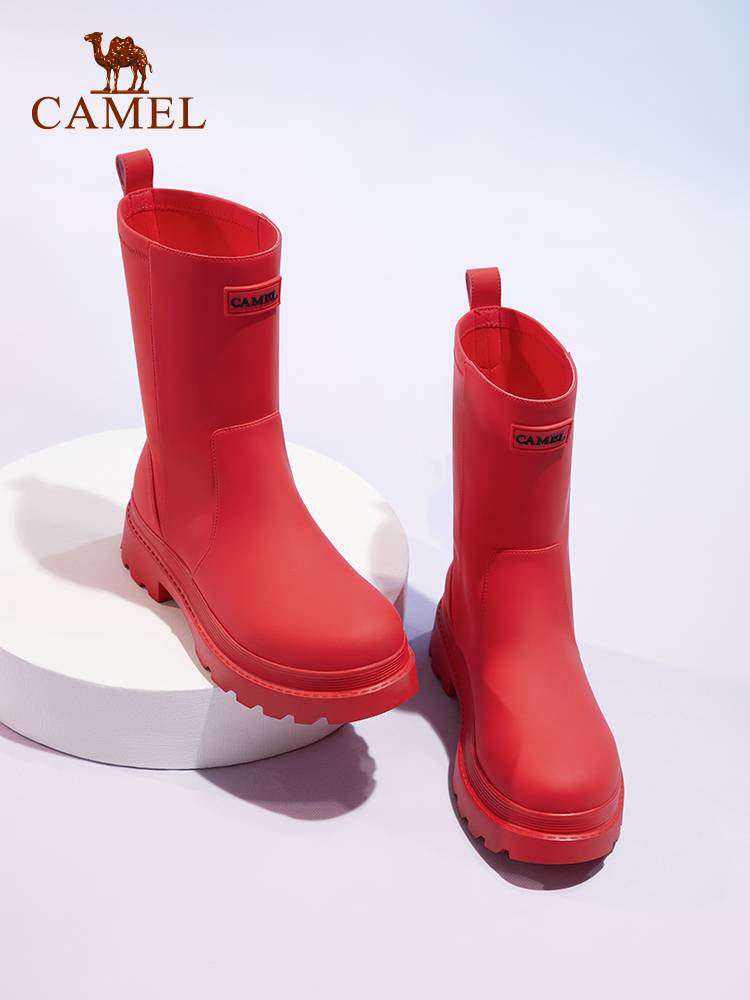 Camel boots, women's boots, 2024, new. Chelsea boots, red boots, red boots, rain boots, Martin boots