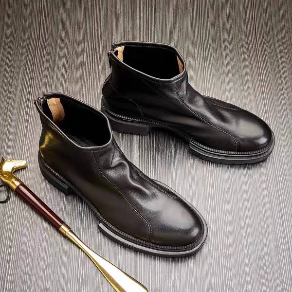 Men's casual Martin boots male fashion versatile leather cowhide business Chelsea boots male youth trend