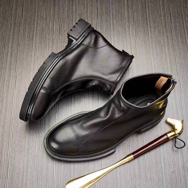 Men's casual Martin boots male fashion versatile leather cowhide business Chelsea boots male youth trend
