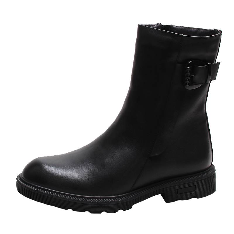 Winter fashion men's high -top shoes Martin boots male medium high tsoricon and fleece boots, leather leisure warm boots
