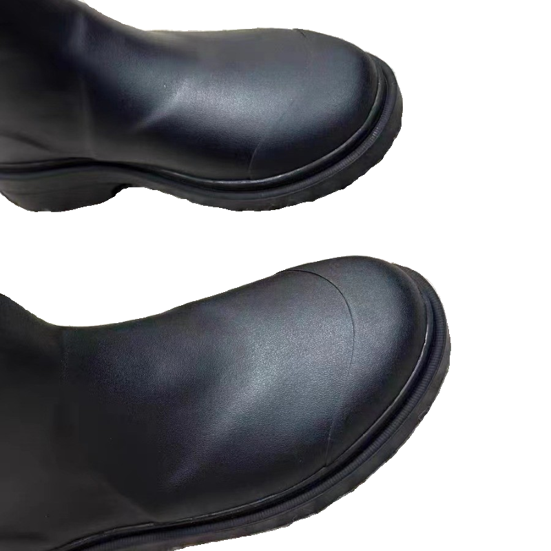 2024 new small incense breeze boots, seamless women's boots, anti -slip boots trend, mid -boots black medium rain boots female