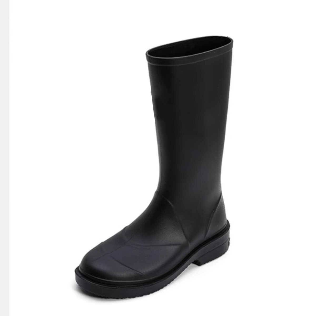 2024 new small incense breeze boots, seamless women's boots, anti -slip boots trend, mid -boots black medium rain boots female