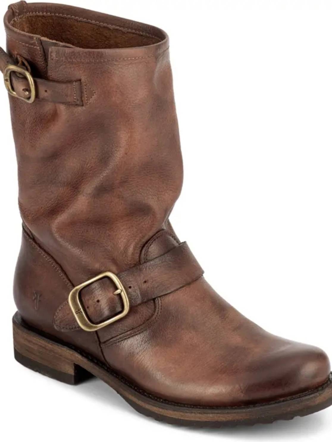 American Frye Fetal Leather Riding Boots Retro Shin Leather Double Caps Motorcycle Boots Motorcycle Boots Female Western Martin Boots