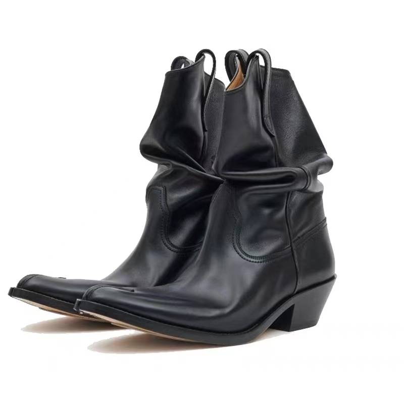 Inner increase in western denim pile boots children 2024 autumn new small retro short boots divided toes Martin boots