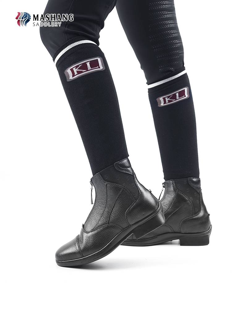 Mashangma's soft leather equestrian horses boots male and female ride competition cowhide help short boots, anti -slip resistance