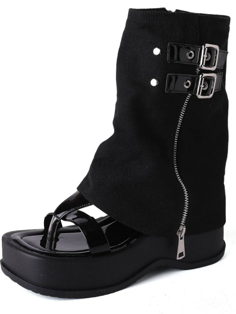 Fashion trouser pants boots, sandals, women in spring and summer of 2024, new thick -bottomed locomotive sweet cool wind boots and boots